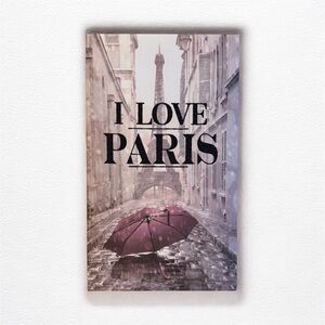 Eiffel Tower 7”x12” Canvas, I Love Paris, French Wall Decor